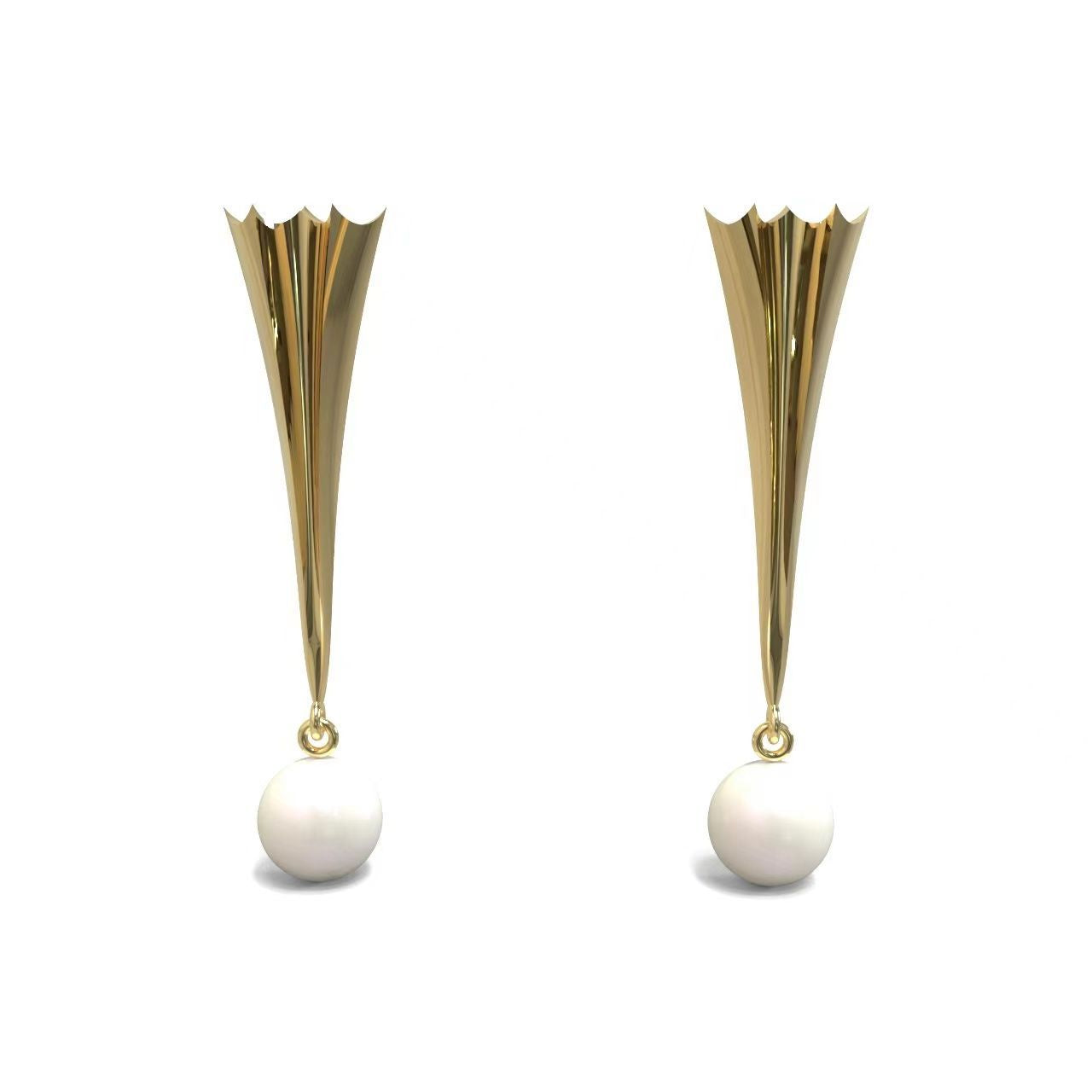 Geometric Simulation pearl Earrings