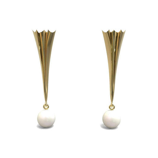 Geometric Simulation pearl Earrings